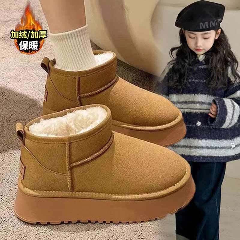 Детские зимние сапоги с утеплением и флисовой подкладкой Short Snow Boots, JBBCN, Brown Regular — фото 3