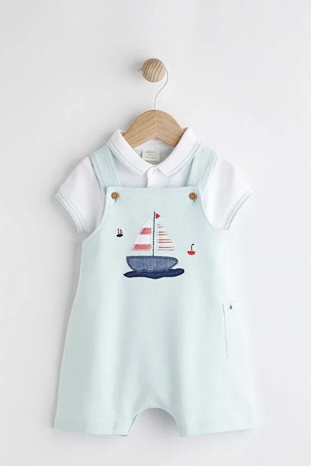 Детский комбинезон для девочек хлопковый Key academy Next Baby, Blue
