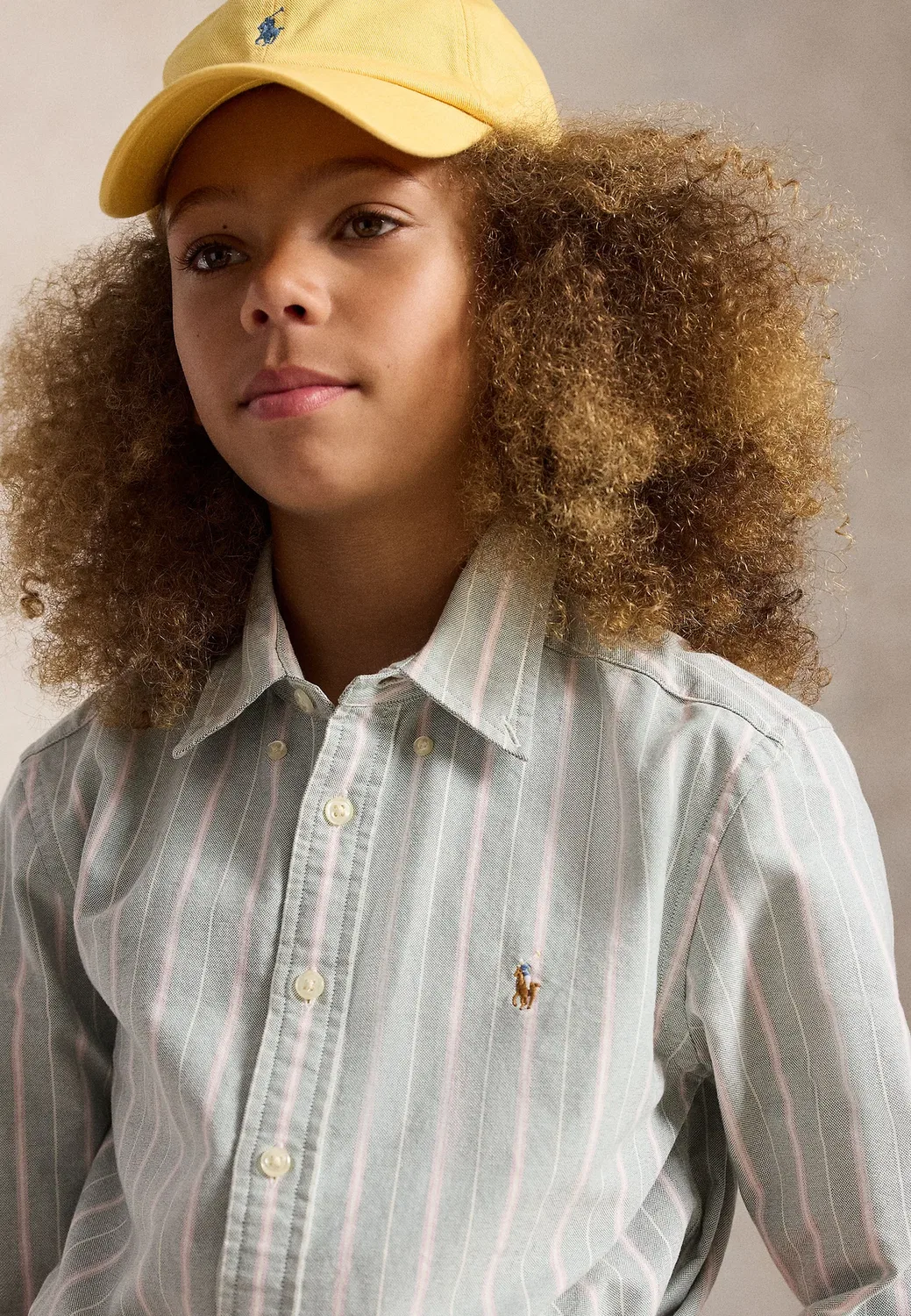Полосатая хлопковая рубашка-оксфорд, размер 7-14 лет Polo Ralph Lauren, Forest Lavender — фото 4