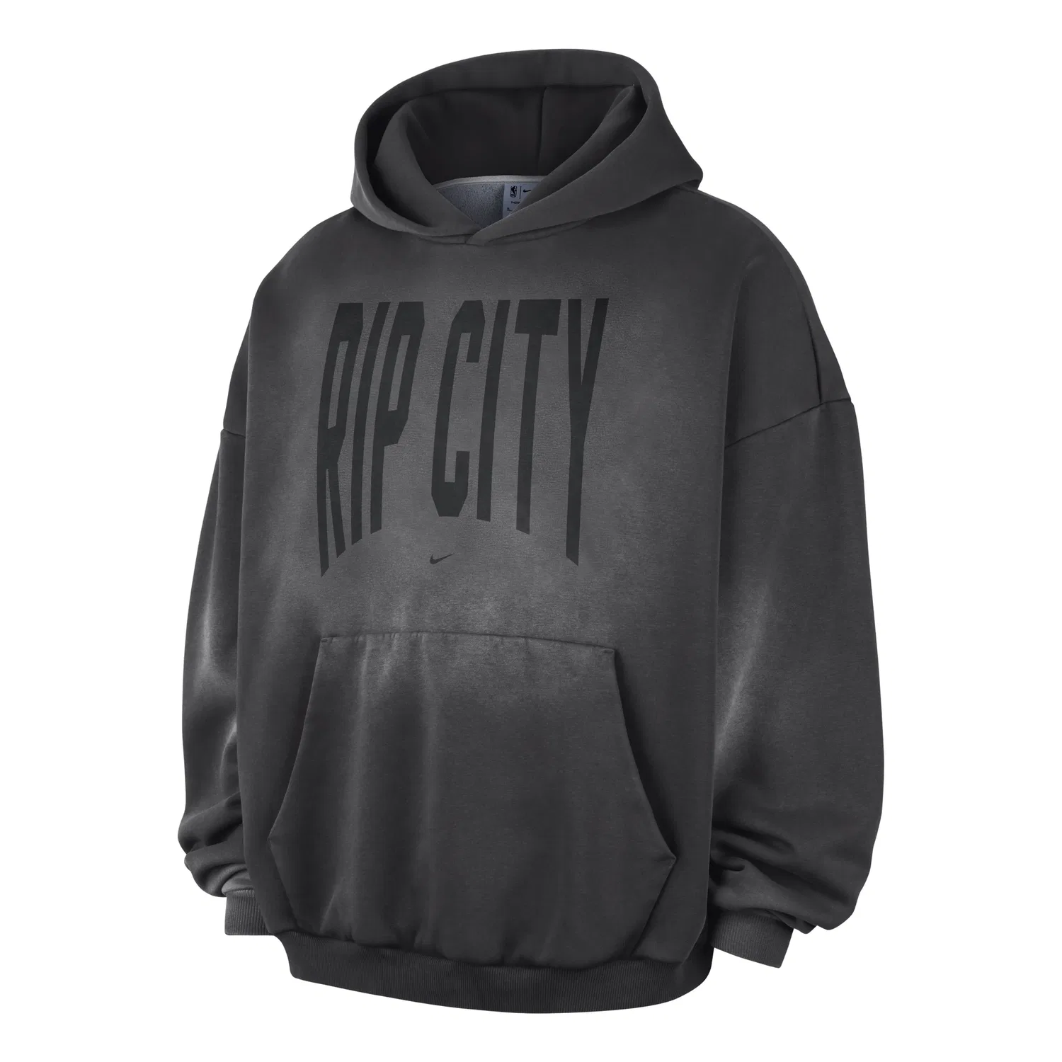Мужское худи для баскетбола Portland Trail Blazers Standard Issue Therma-FIT Fleece Hoodie 'Dark Charcoal White' Nike, Dark Charcoal White
