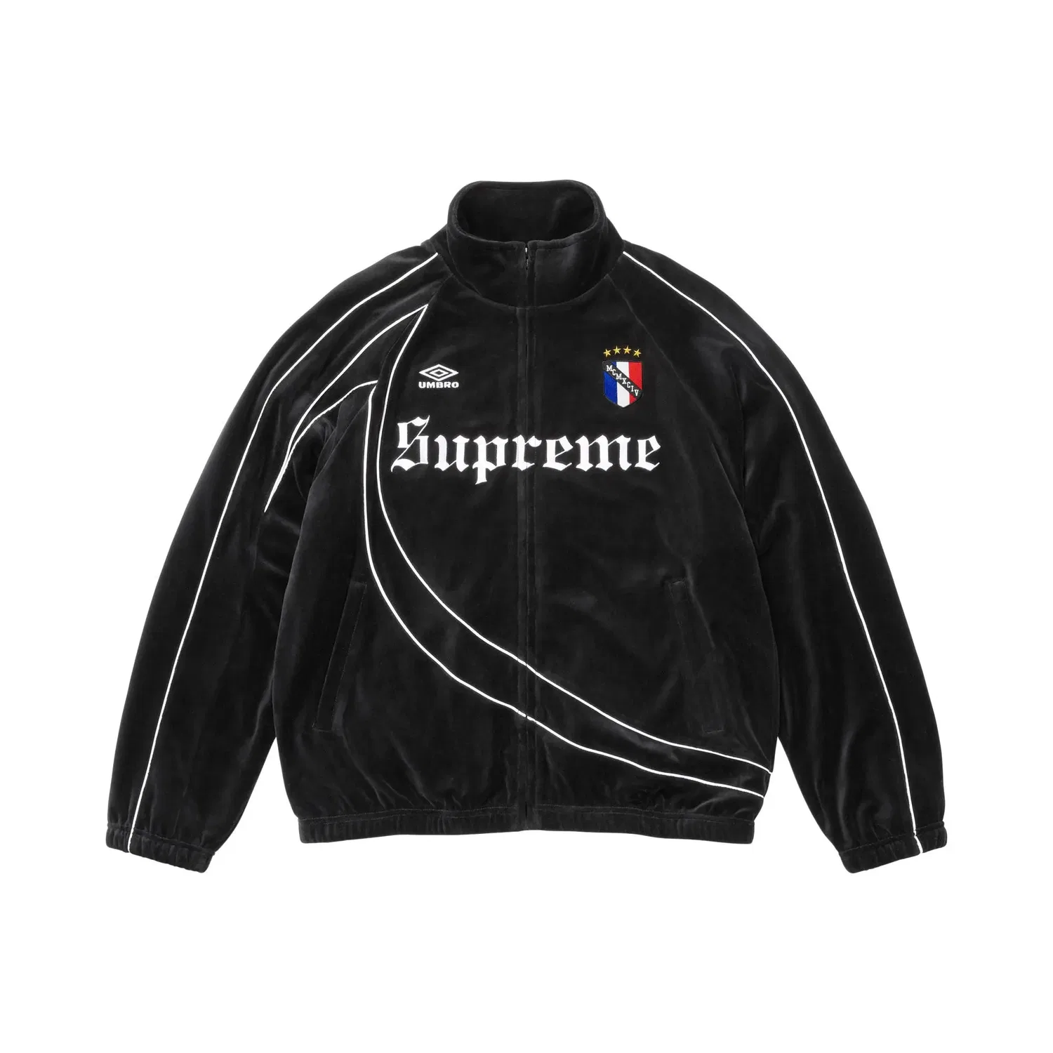 Куртка велюровая Supreme x Umbro, Черный