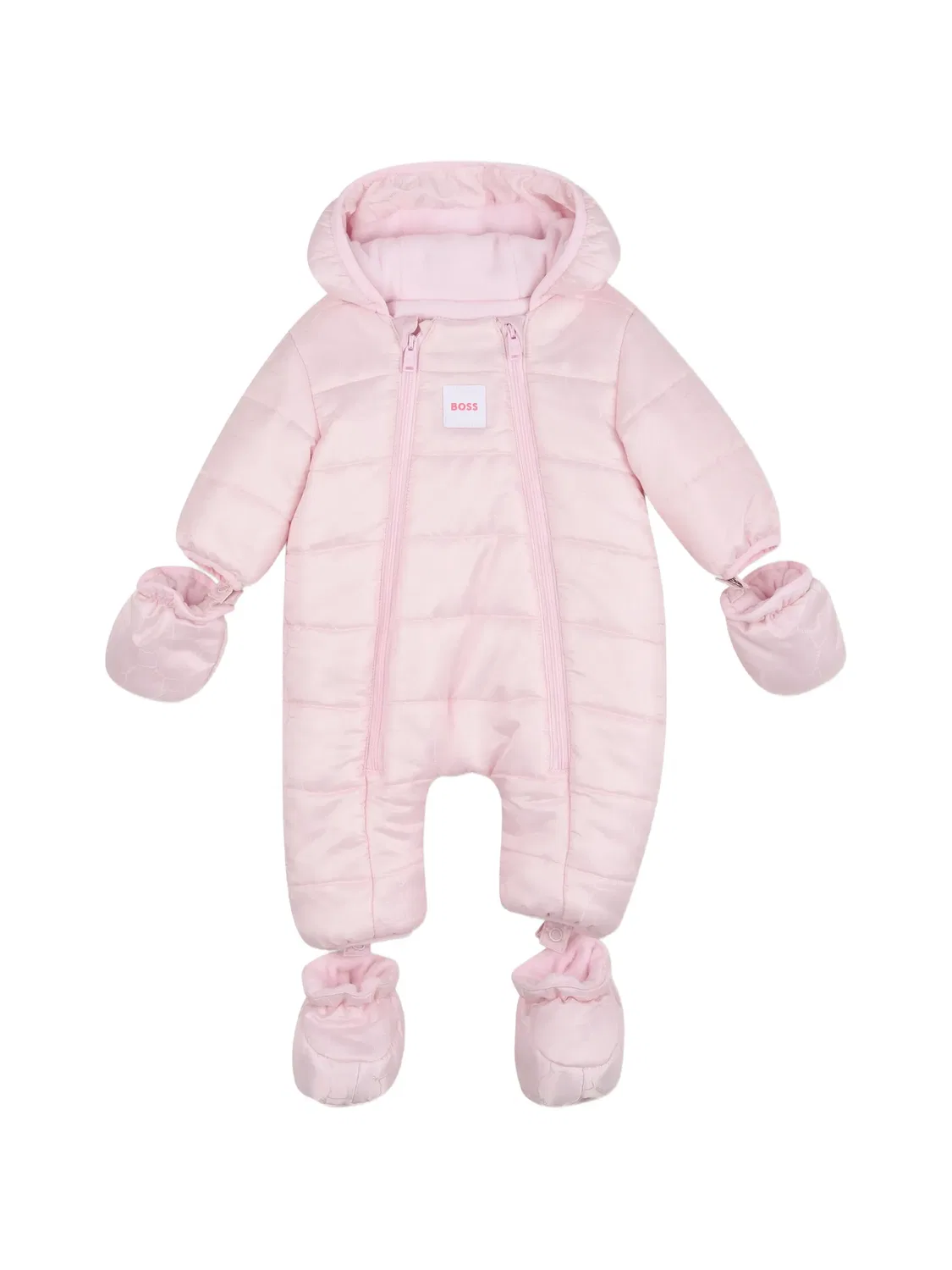 Стеганый комбинезон с логотипом Boss Kidswear, розовый
