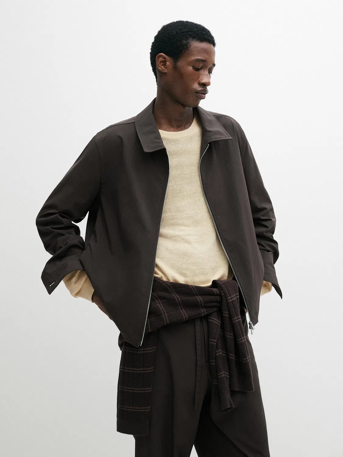 Укороченная куртка в стиле "Total Look" Massimo Dutti, коричневый — фото 2