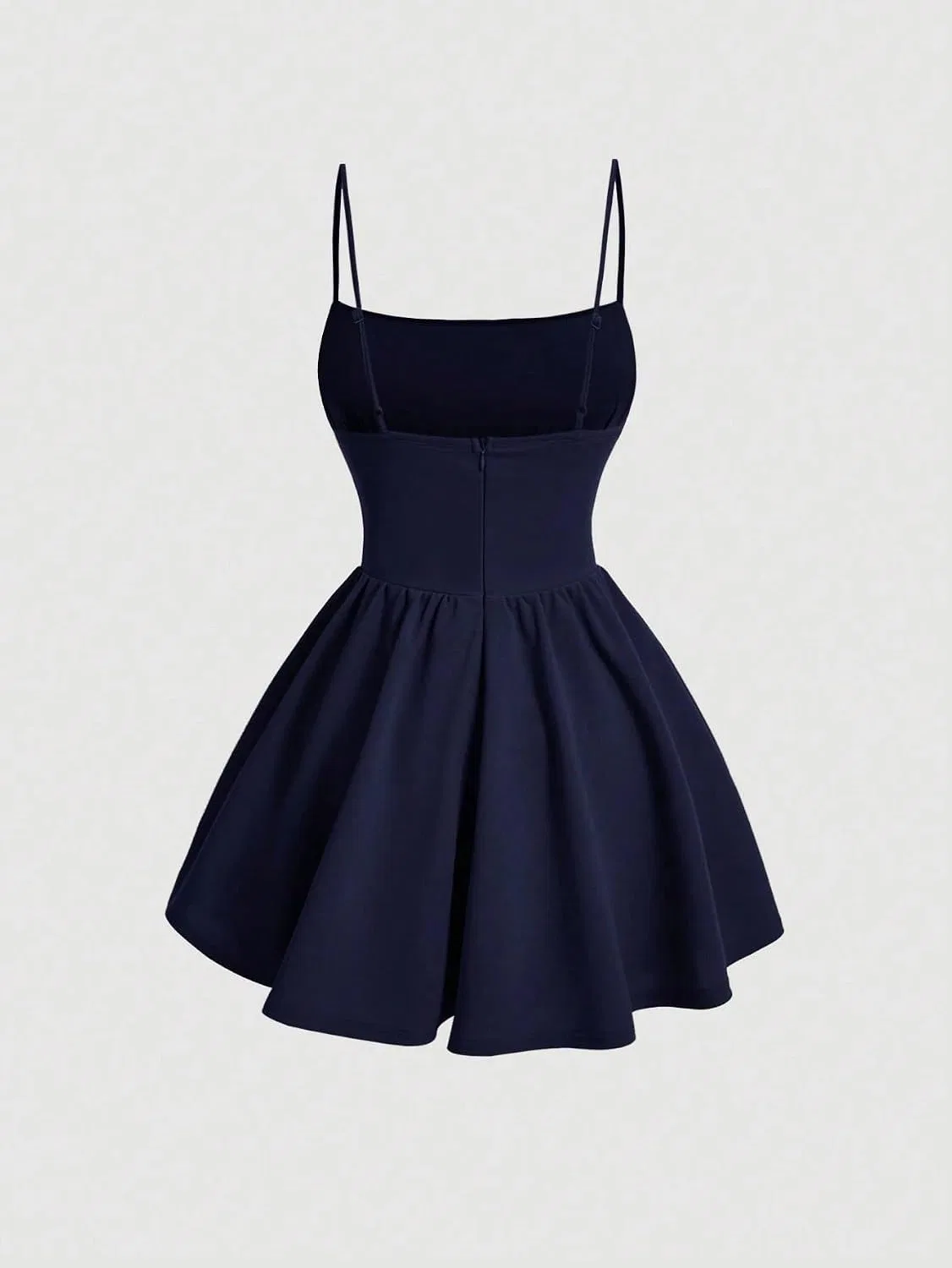 Женское мини-платье на тонких бретелях с запахом, Navy Blue — фото 2