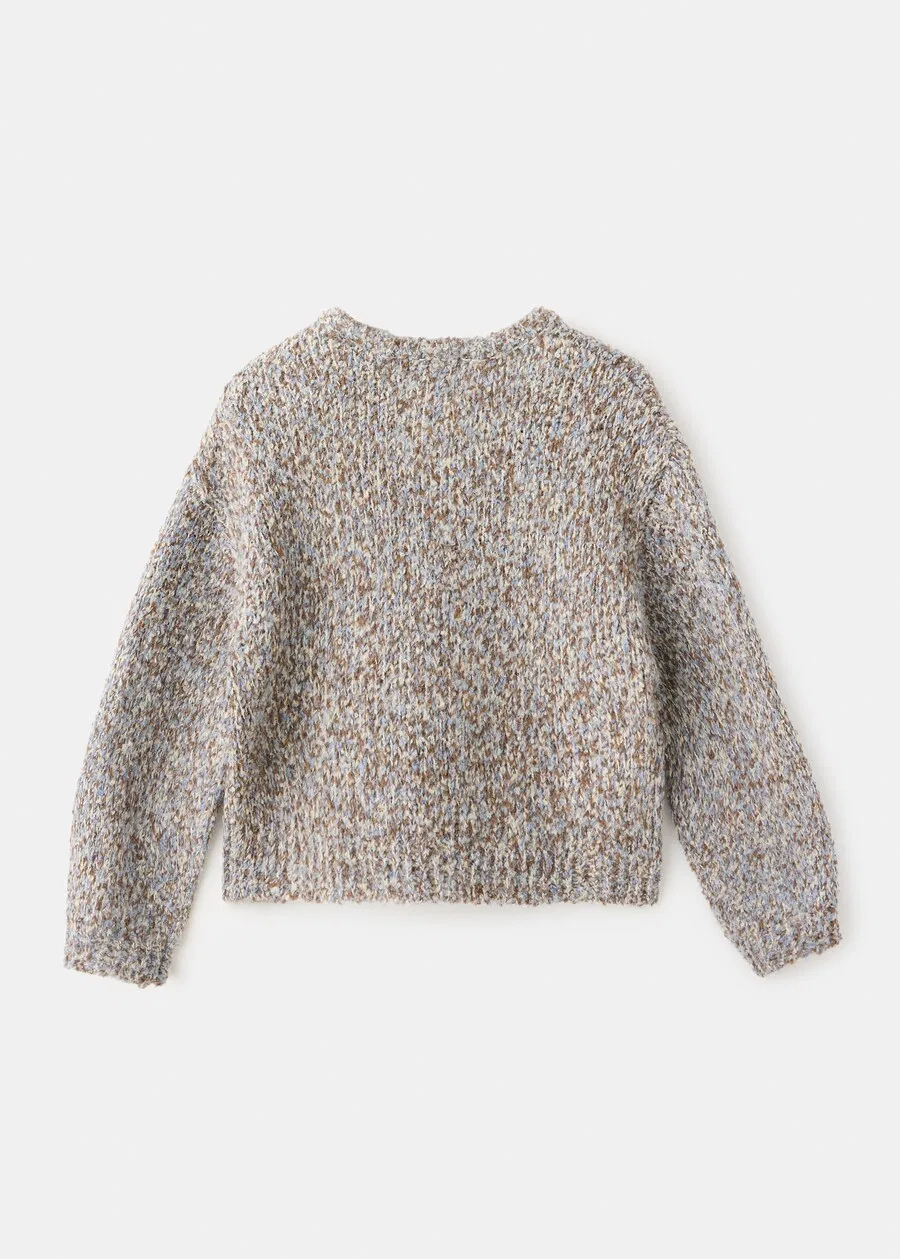 Детский вязаный кардиган MANGO KIDS 'LU' шоколадного цвета — фото 2