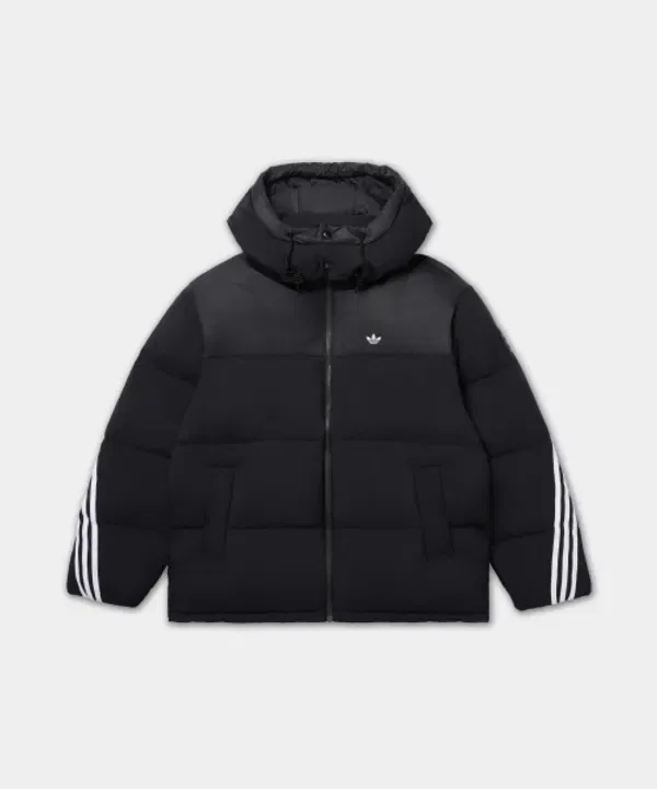 Куртка-пуховик короткая, утепленная, Adidas, черный