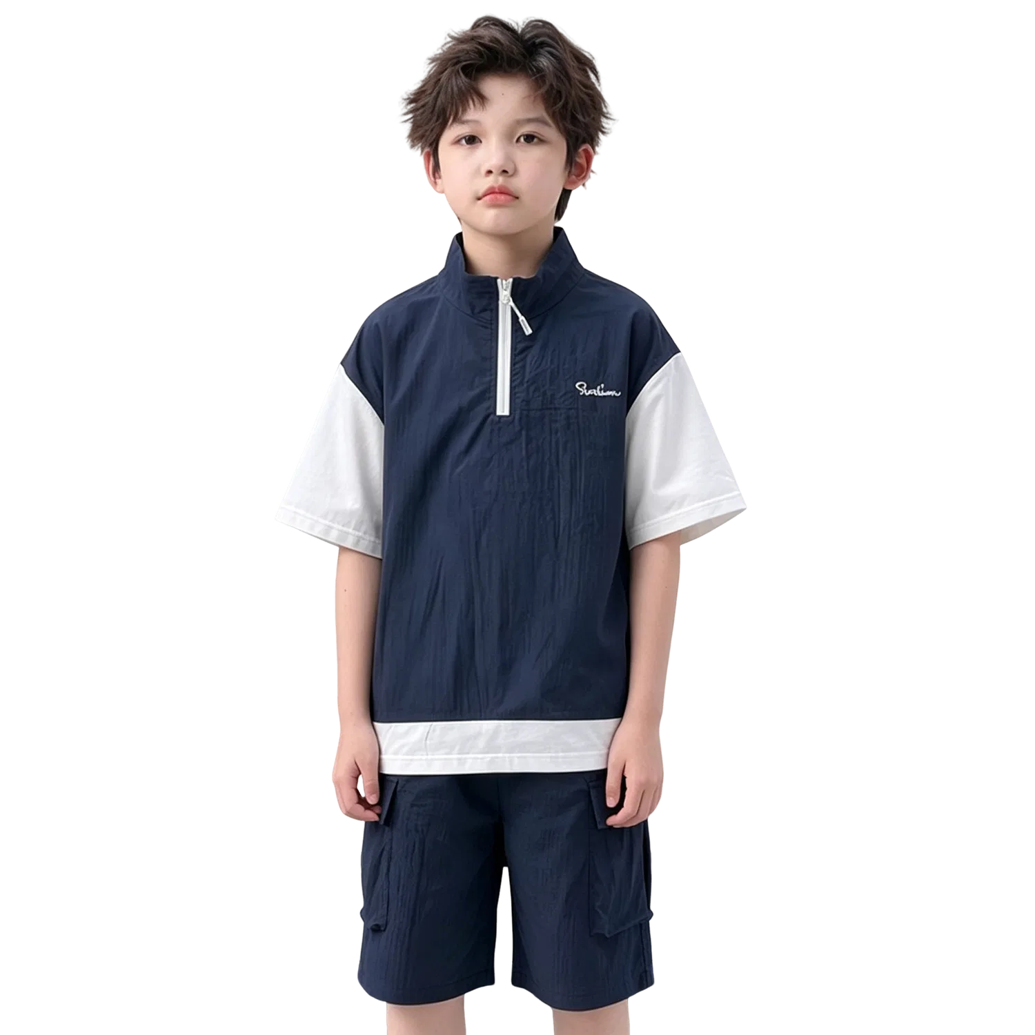 Детский комплект футболки и шорт Lanza, Navy Blue