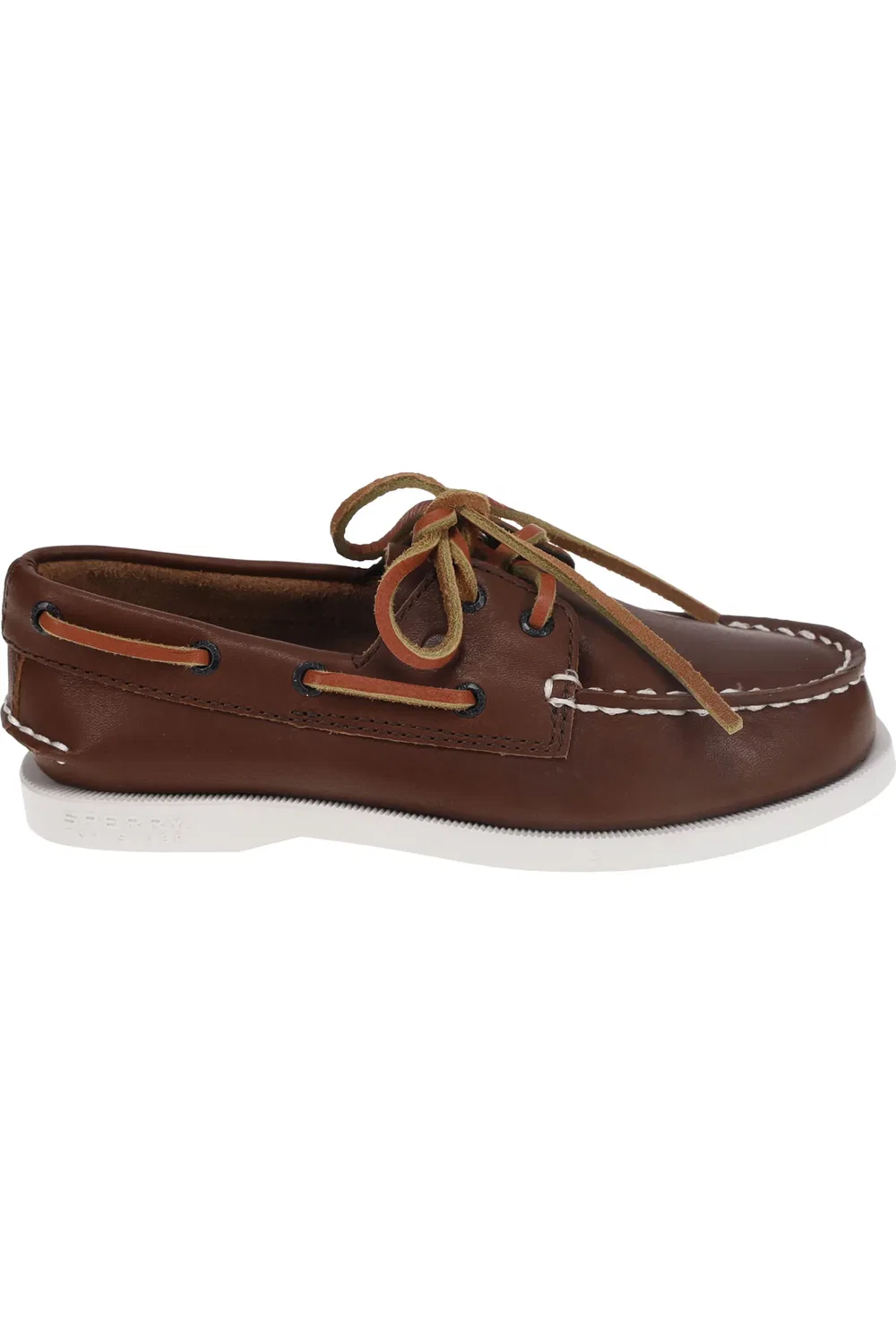 Детские туфли мокасины на шнуровке Authentic Original 2-Eye Sperry, коричневый — фото 2