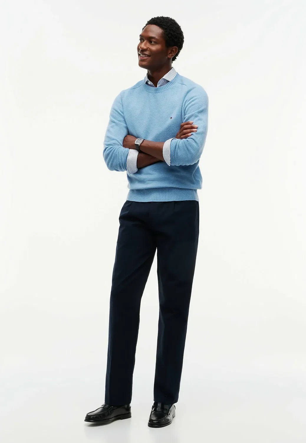 Свитер с круглым вырезом из овечьей шерсти Tommy Hilfiger, Sky Blue Heather — фото 2