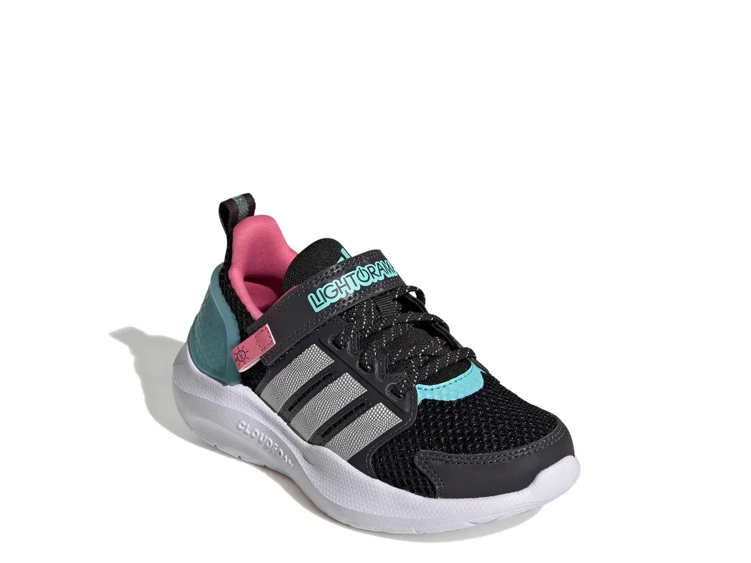 Кроссовки детские со светящейся пяткой Lightorama Runner, adidas, черный