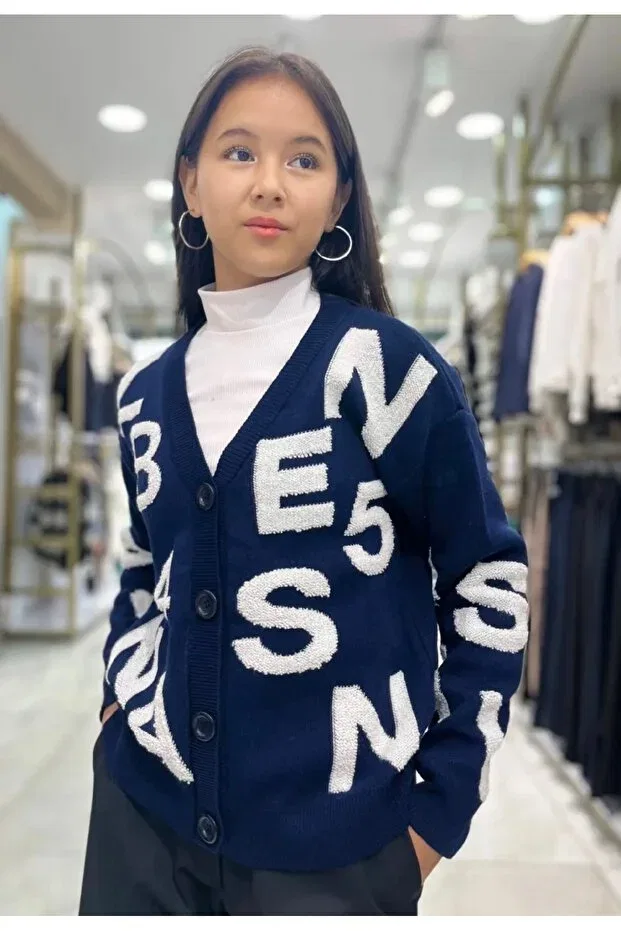 Детский кардиган с принтом Minimoda Kids, Navy Blue — фото 2