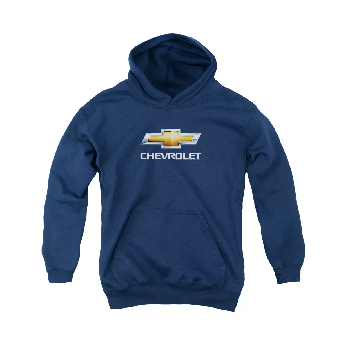 Детский худи с принтом Chevrolets Chevy Bowtie Stacked General Motors, Navy