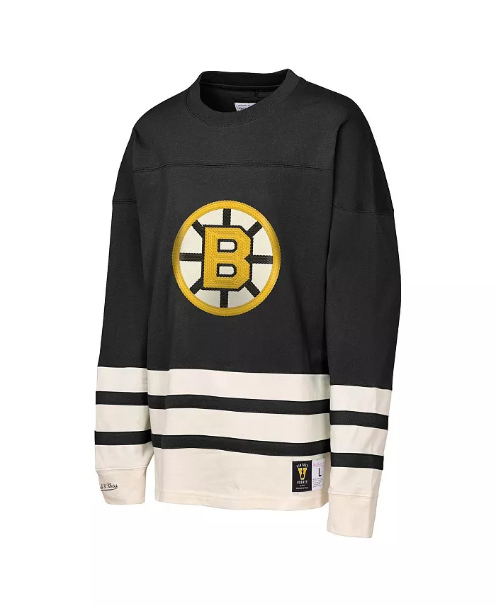 Футболка Boston Bruins Chainstitch Heavyweight с длинным рукавом для больших мальчиков и девочек Mitchell & Ness — фото 3