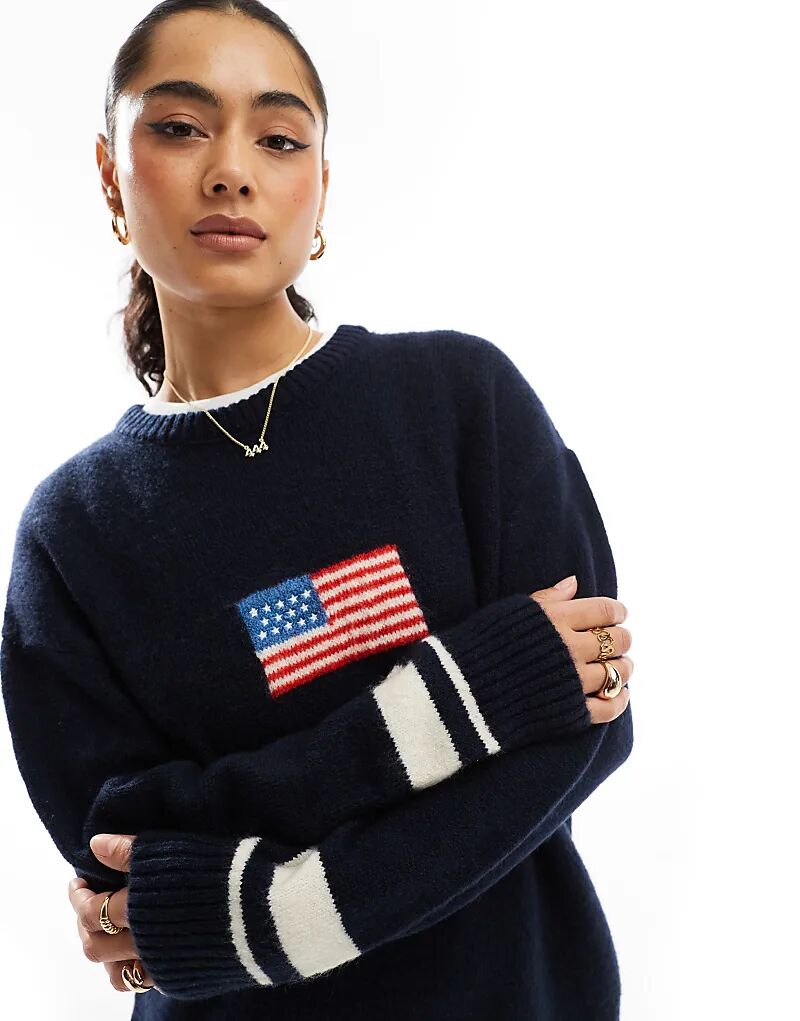 

Джемпер Stradivarius с флагом США, темно-синий