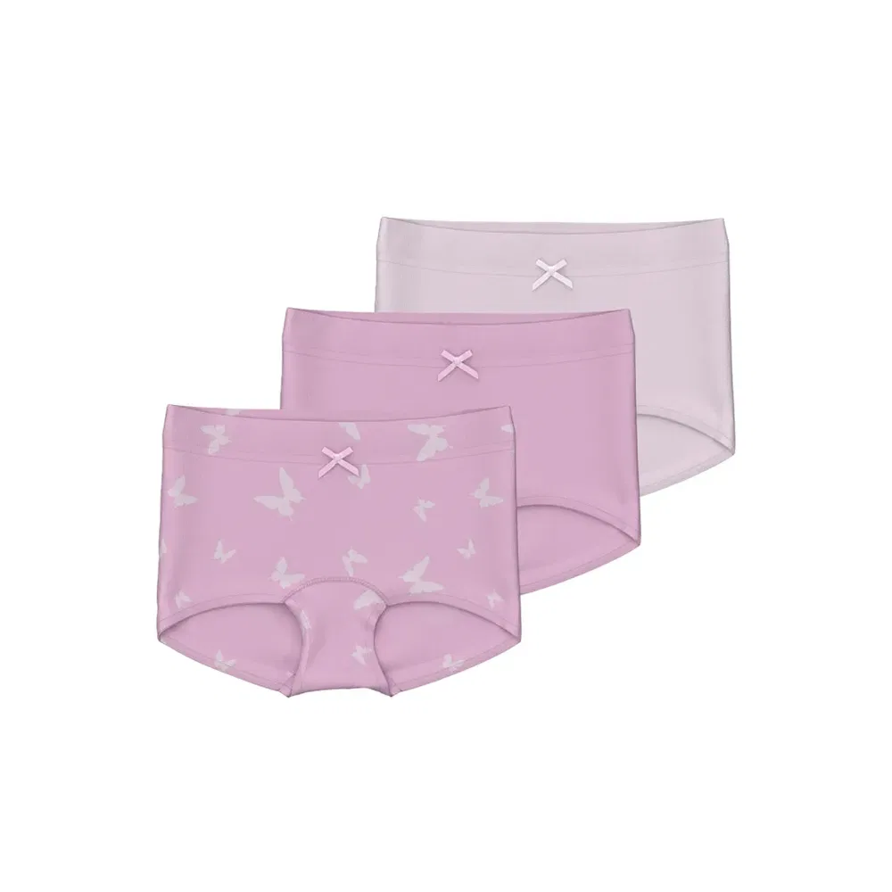 Трусы Name It Pink Butterfly, набор из 3 штук, серый