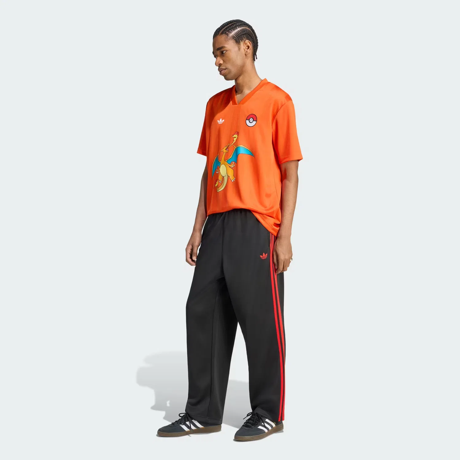 Мужская футболка свободного кроя с принтом Pokémon Adidas Originals, Collegiate Orange — фото 3