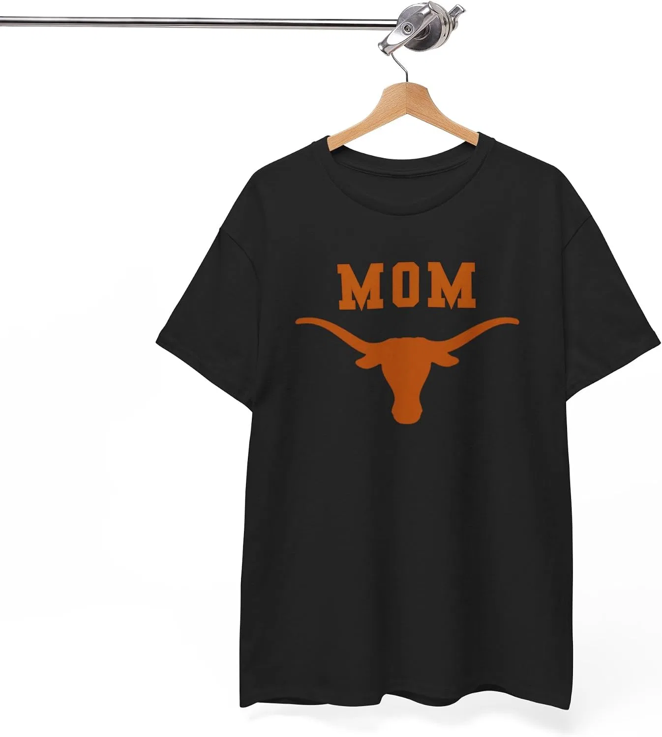 Женская футболка с принтом Texas Longhorn Mom, чёрный — фото 4