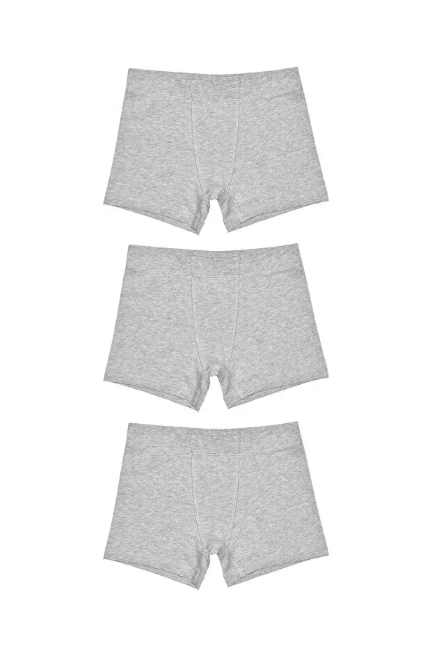 Детский комплект трусов для мальчиков хлопковый Basic cotton boys' gray underwear set 3-piece Organickid, Gray — фото 3