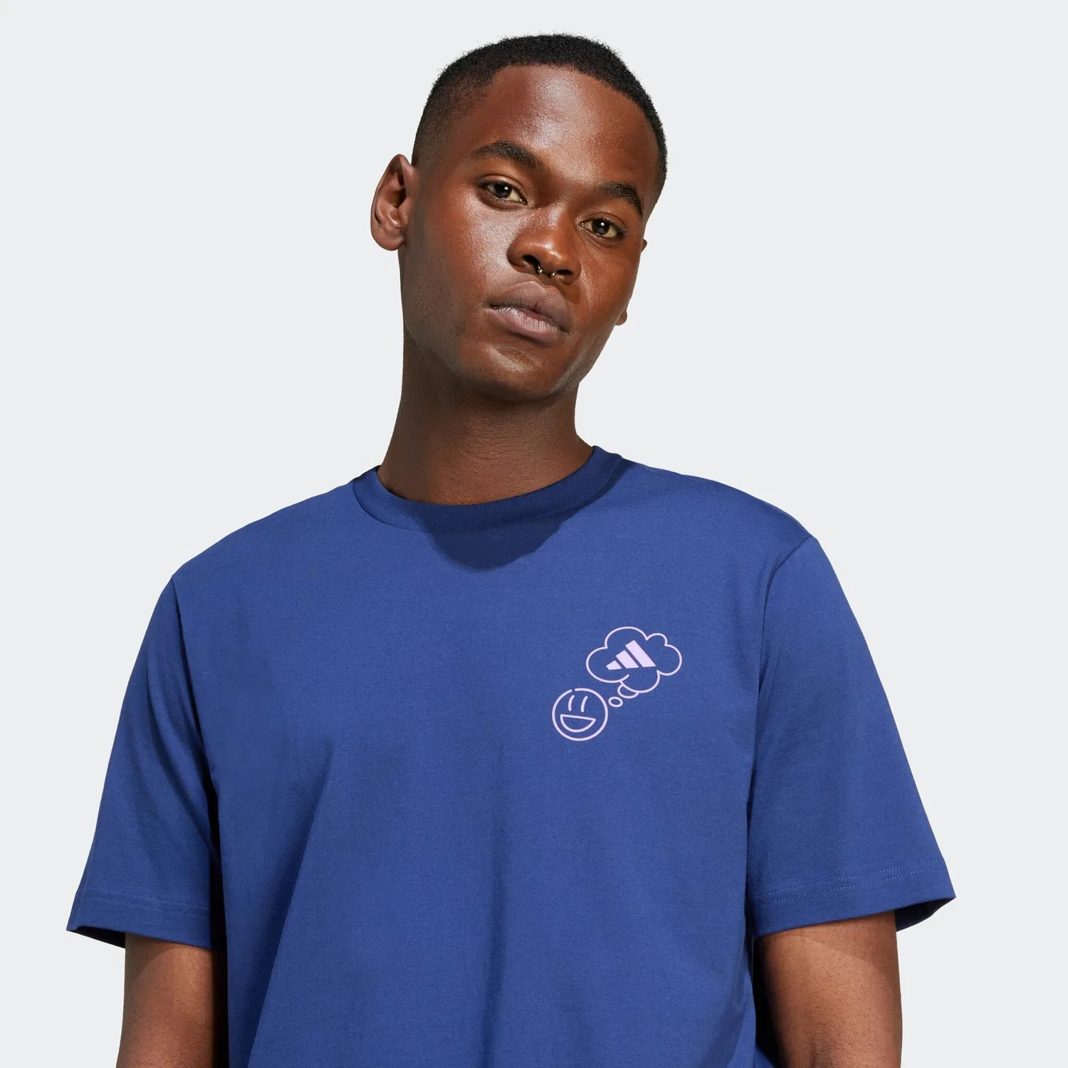 Детская футболка свободного кроя с графическим принтом Adidas Sportswear, Dark Blue — фото 4