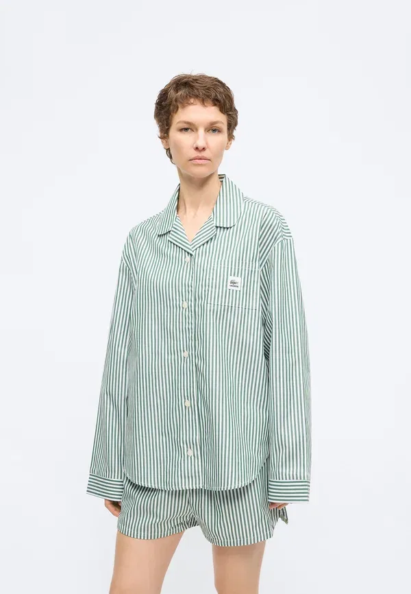 Пижамный комплект Lacoste Полосатый, белый/зеленый — фото 3