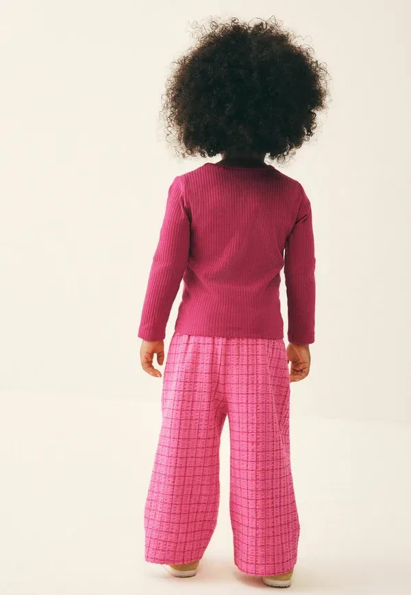 Брюки с эластичным поясом Regular fit Next Pink Check, розовый — фото 3