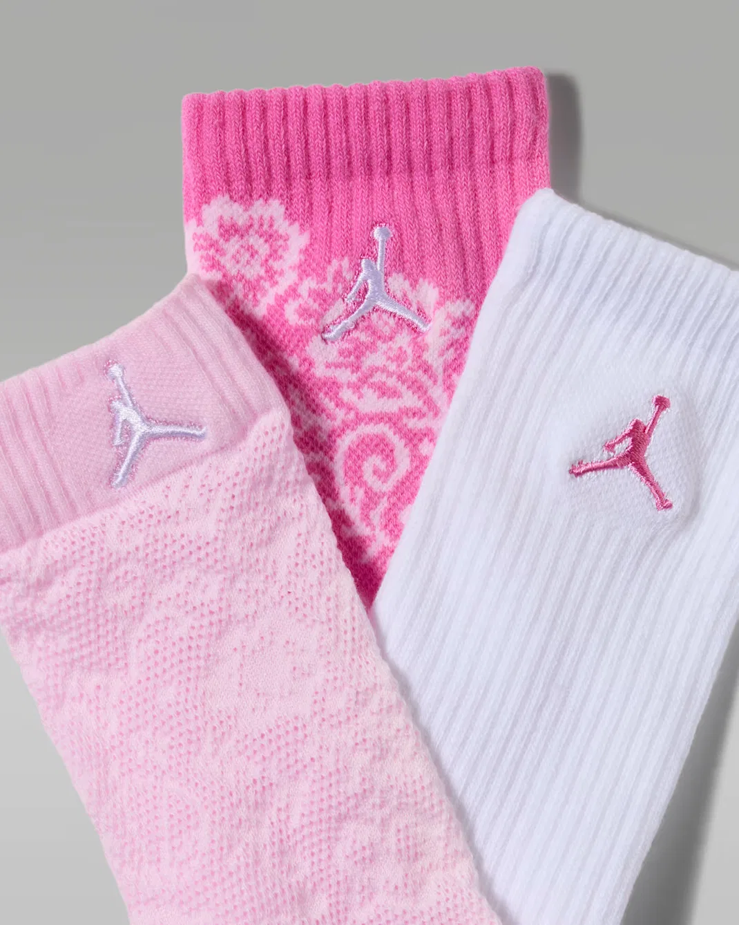 Детские носки с цветочным кружевом (3 пары) Jordan, Gym Pink — фото 2