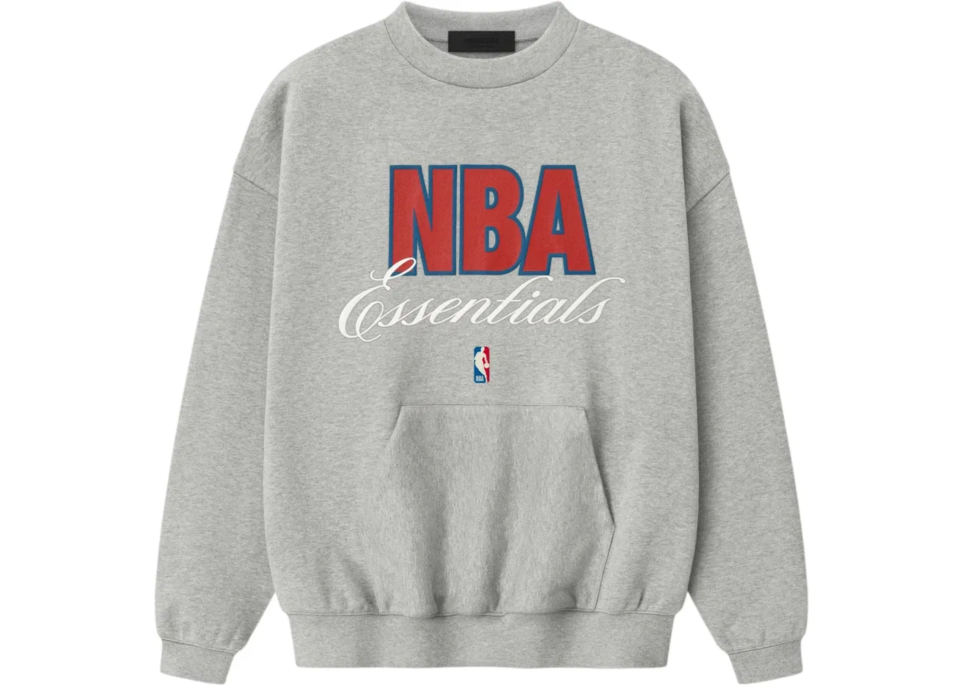 Мужской свитшот с логотипом Fear of God Essentials NBA 90's Crewneck Sweatshirt, Concrete Heather
