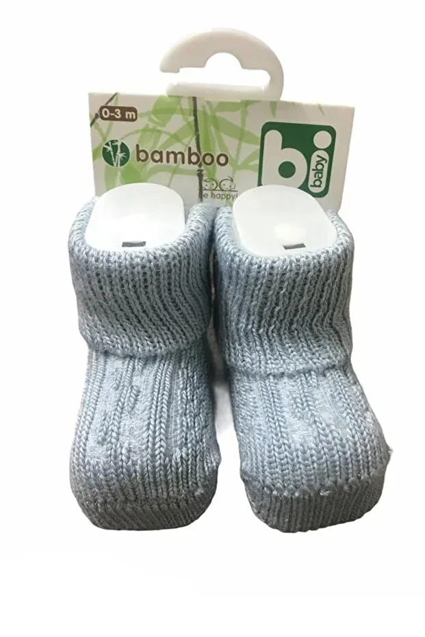 Детские носки для девочек с жаккардовым узором Bamboo jacquard baby girl soft socks Bibaby, Blue