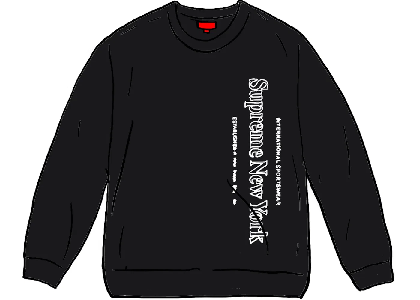 Мужское худи Supreme Crewneck Black