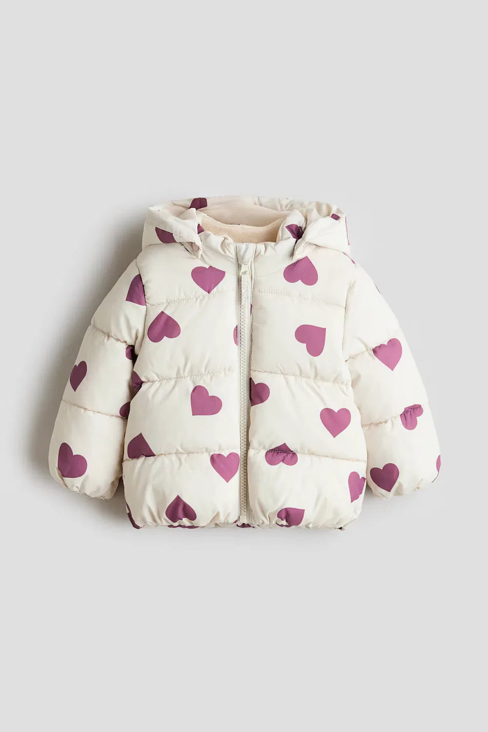 Водоотталкивающая пуховая куртка H&M, Hellbeige/Herzen