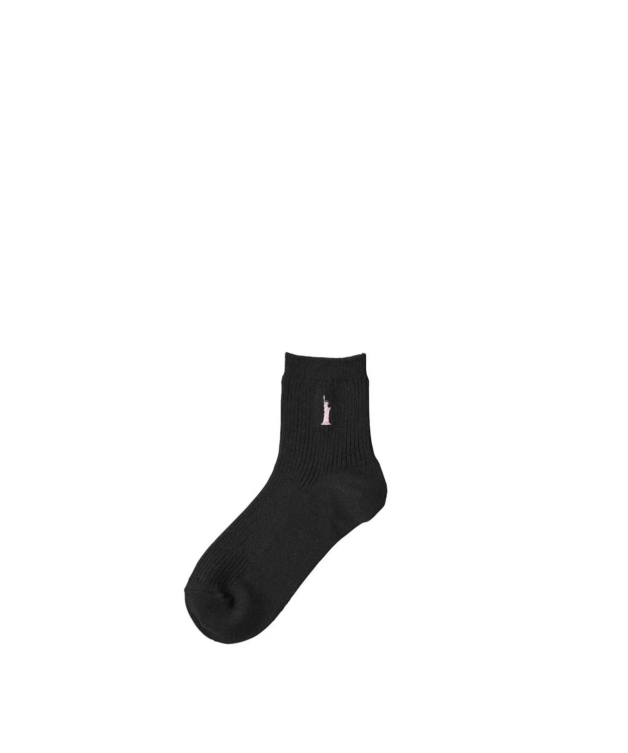 Детские носки с двусторонней вышивкой, 13 см EASTBOY, Black/Pink