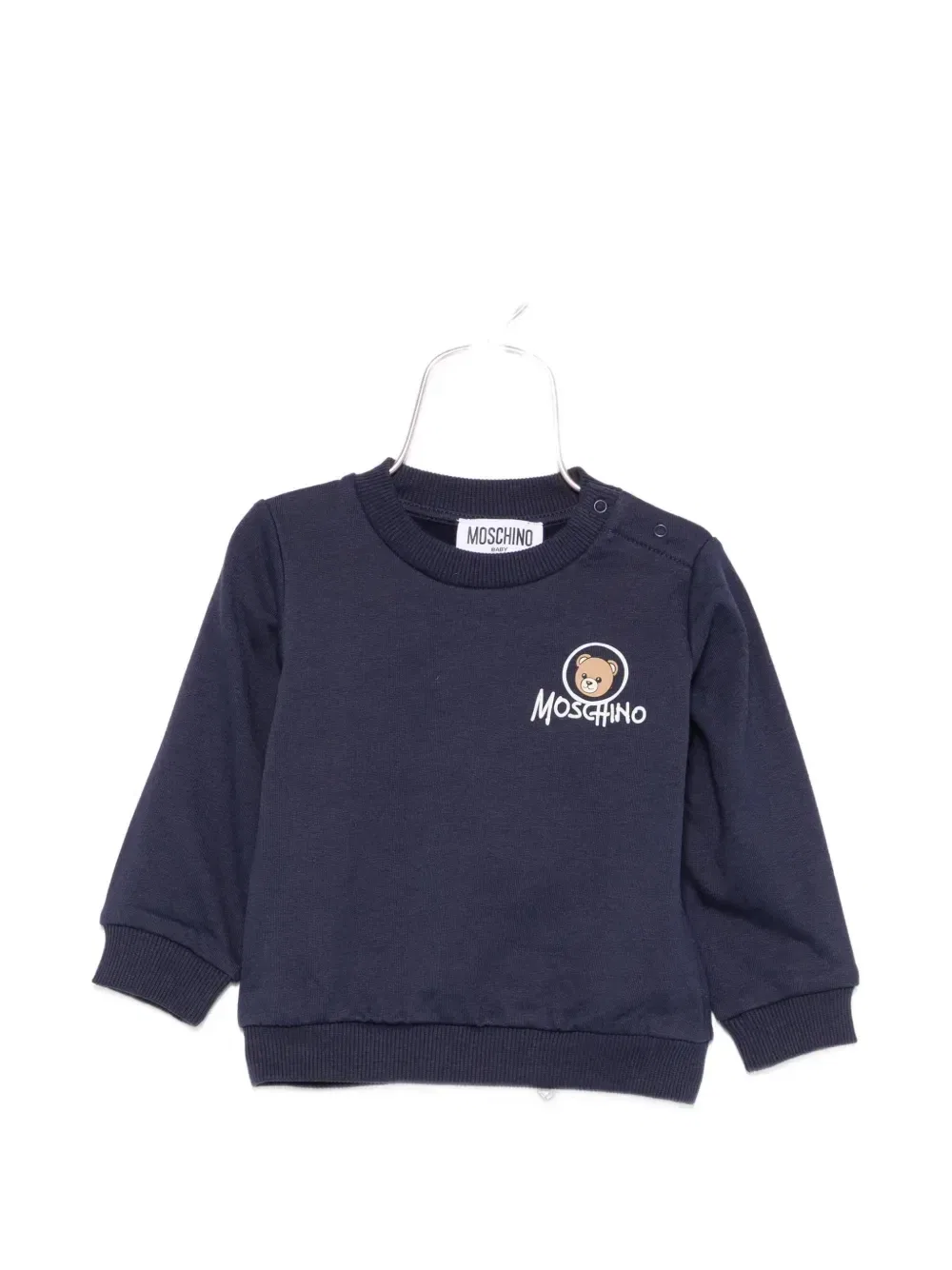 Свитшот на кнопках с логотипом Moschino Kids, синий