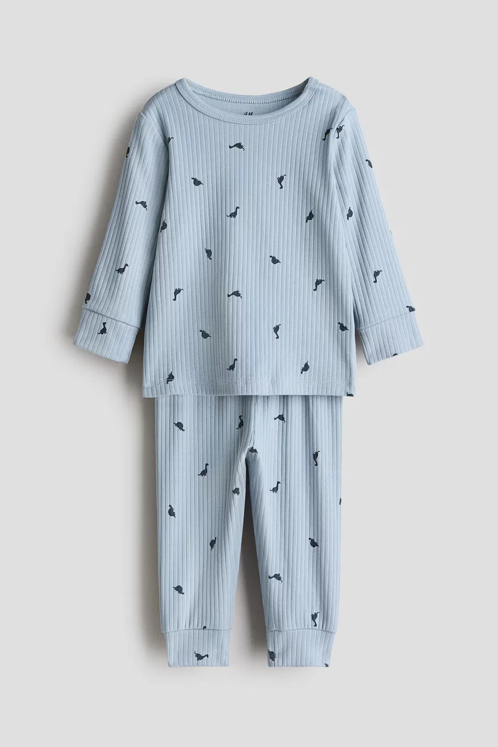Комплект из ребристого хлопка H&M, Hellblau/Dinosaurier