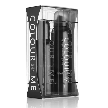 Мужской парфюмерный набор Eau de Parfum и спрей для тела 90 мл Color Me Black, Colour Me