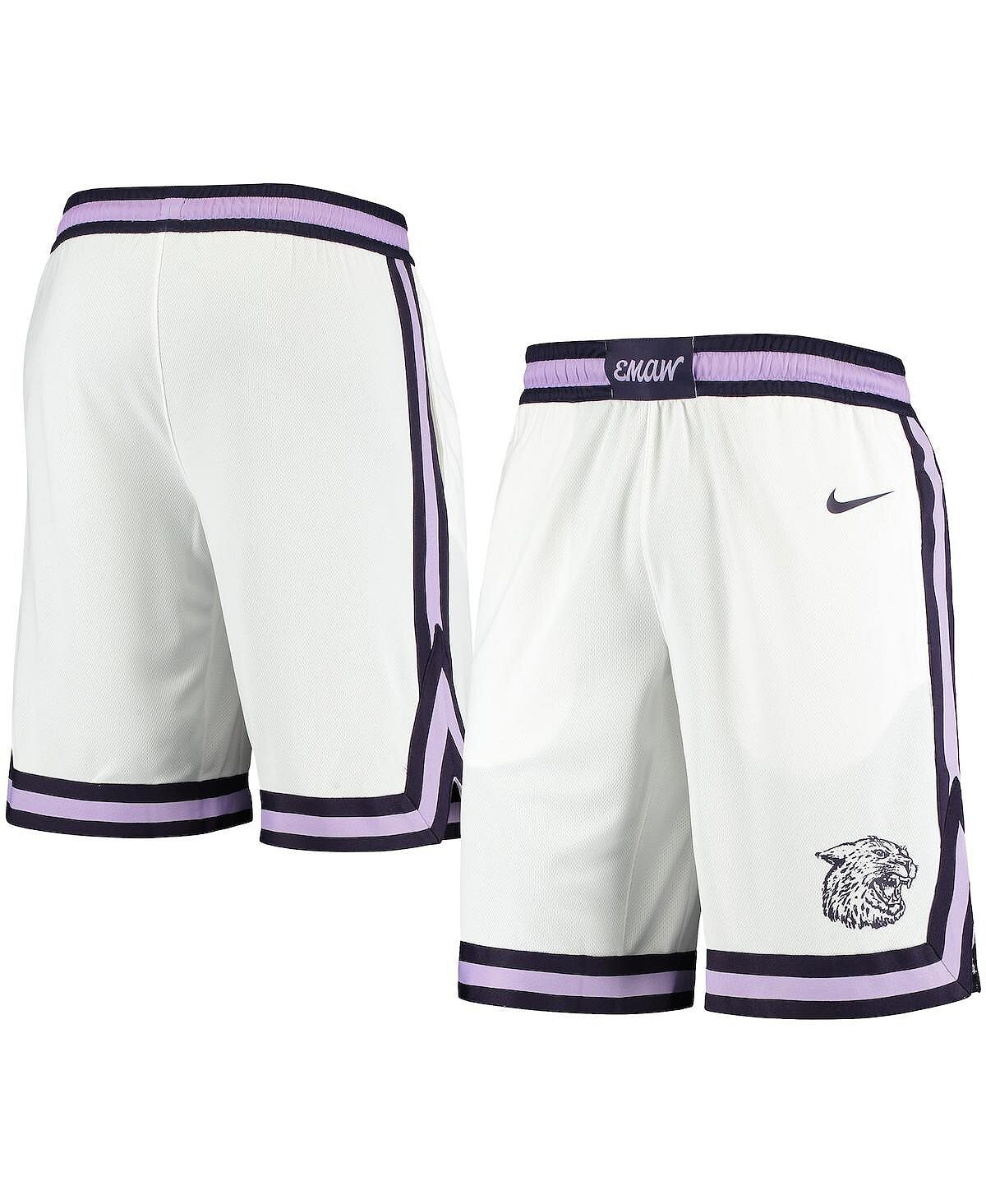 

Мужские белые баскетбольные шорты kansas state wildcats replica Nike, белый