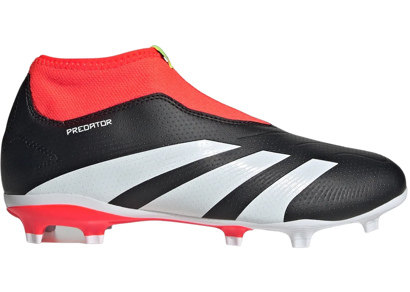 Детские бутсы с шнуровкой Predator 24 League Laceless FG Adidas, Core Black Cloud White Solar Red