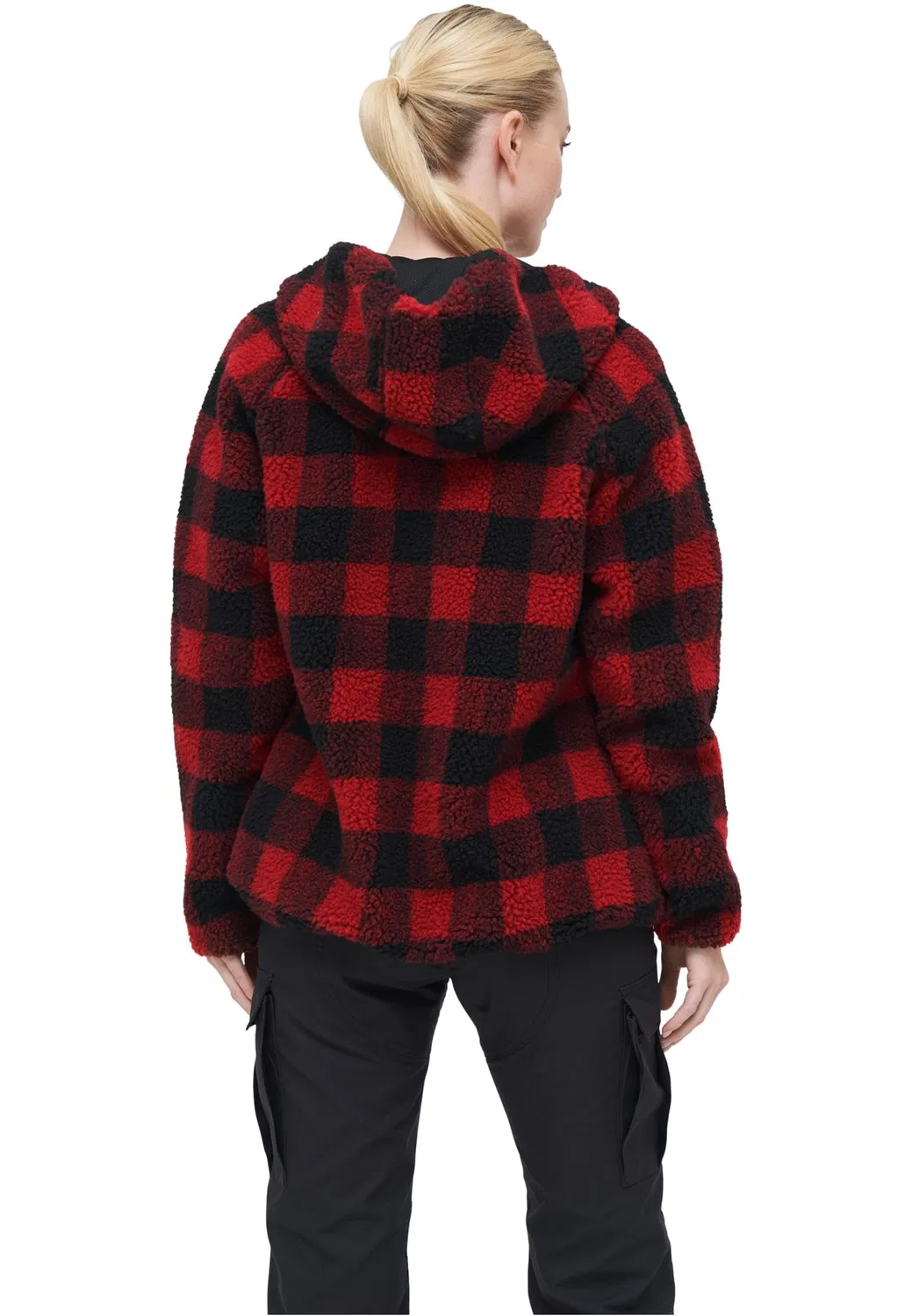 Женская куртка из флиса с капюшоном Brandit, RED/BLACK — фото 2
