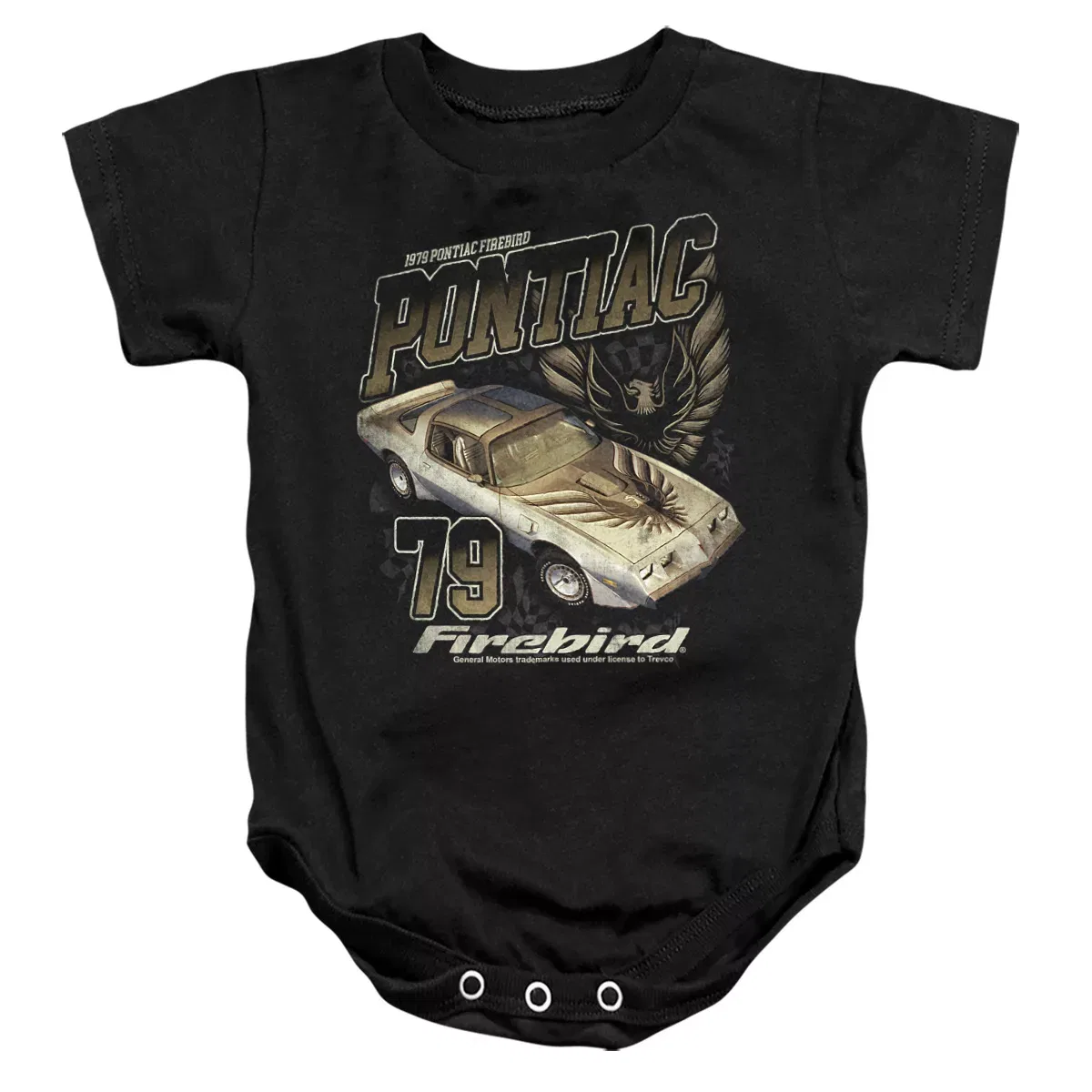 Детский боди с коротким рукавом Pontiac Firebird Racer Chevrolet, Black