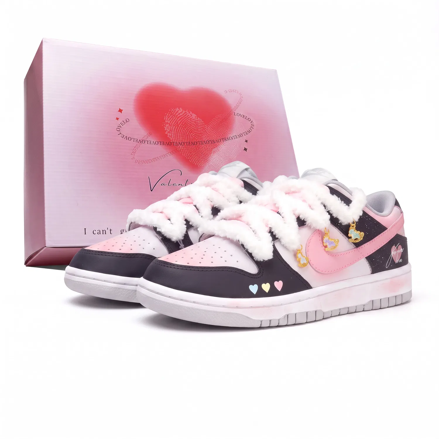 Детские кеды для скейтбординга с принтом, Dunk, Nike, Black Pink