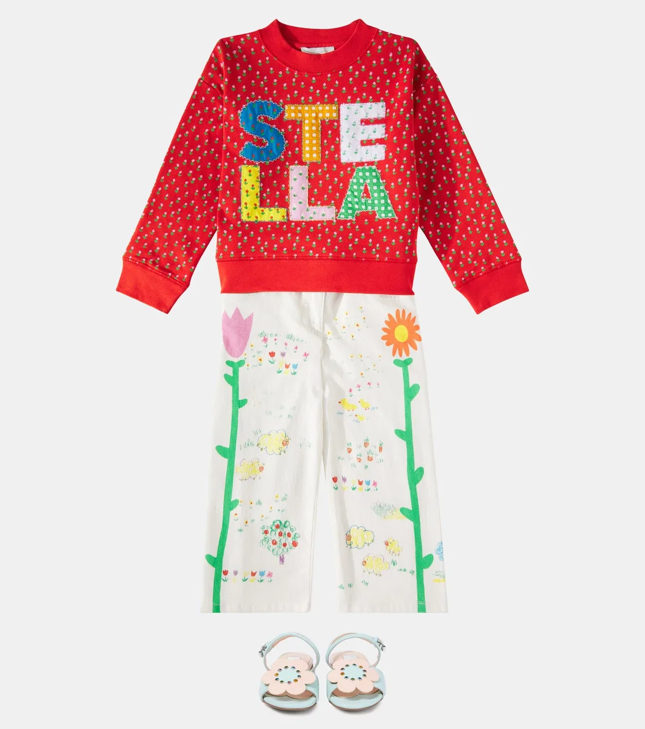 Толстовка хлопковая Stella Mccartney Kids, красный — фото 2
