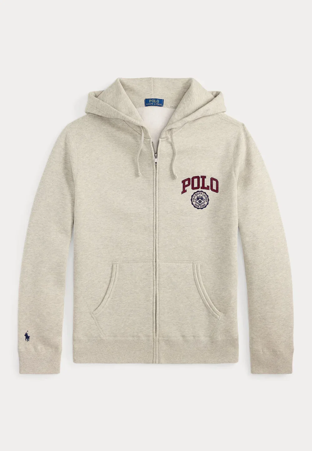Толстовка на молнии из флиса с логотипом Polo Ralph Lauren, Lt Sport Heather — фото 4