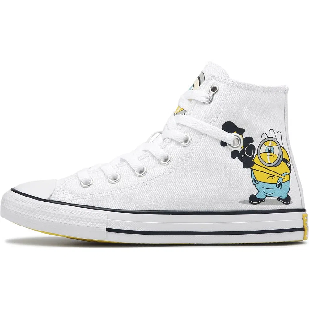Детские высокие кроссовки Chuck Taylor All Star Converse, Minions White/Yellow/Black — фото 3