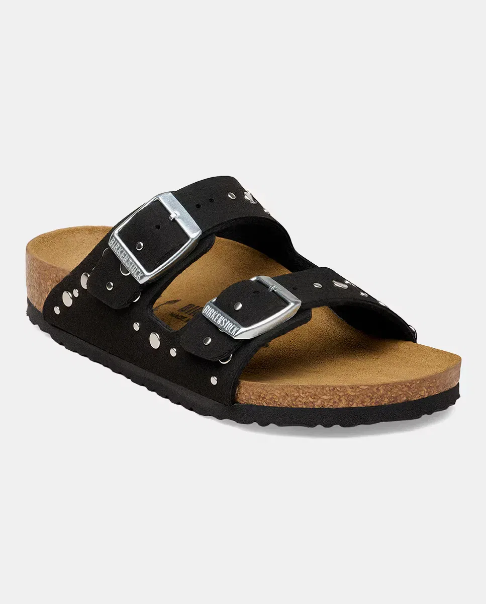 Детская сандалия для девочек с металлическими заклепками Arizona Birkenstock, Negro — фото 2