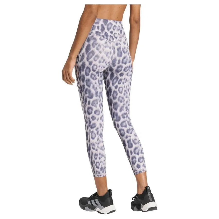 Женские спортивные леггинсы с принтом Optime Essentials Workout Leopard 7/8 adidas, Фиолетовый — фото 3