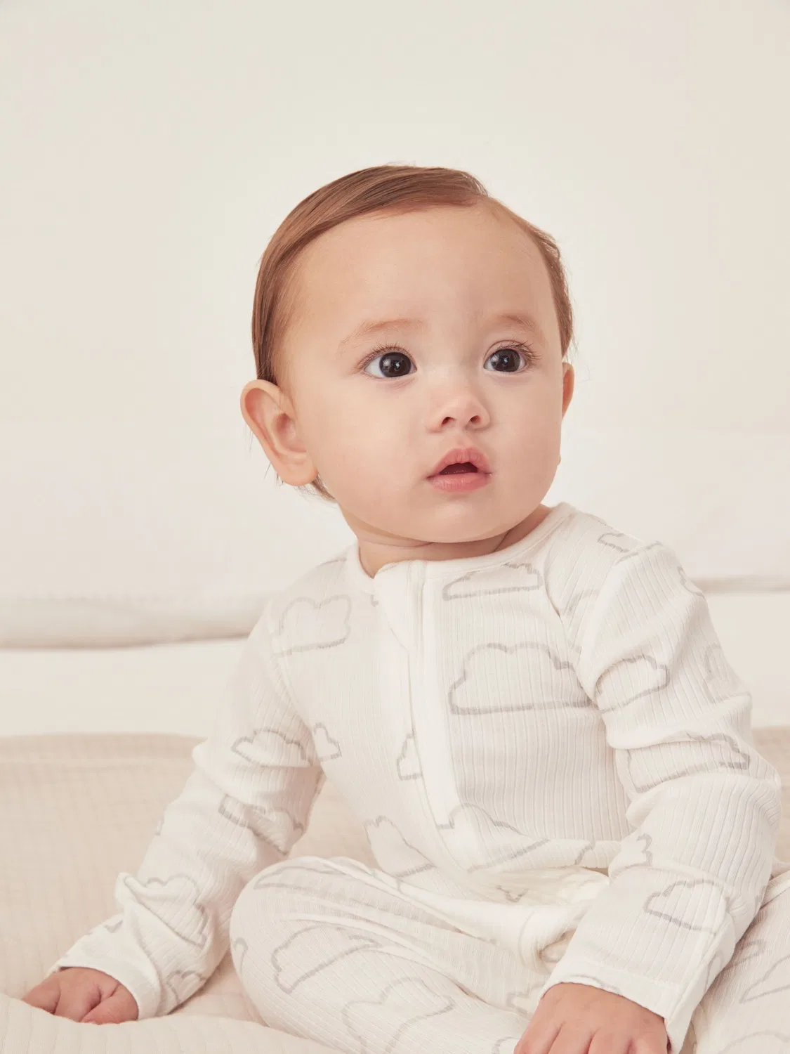 Слип с рифленым узором и облачным принтом The White Company, белый — фото 2