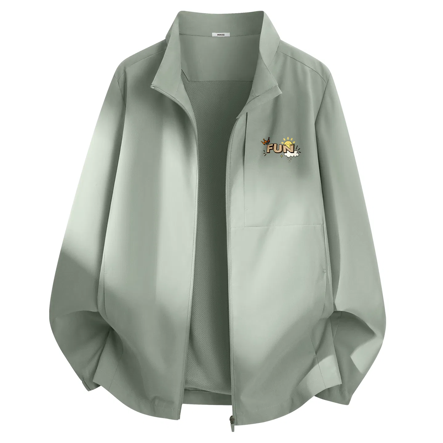 Детская куртка с логотипом Ma Life of Happiness, MINISO, Gray Green