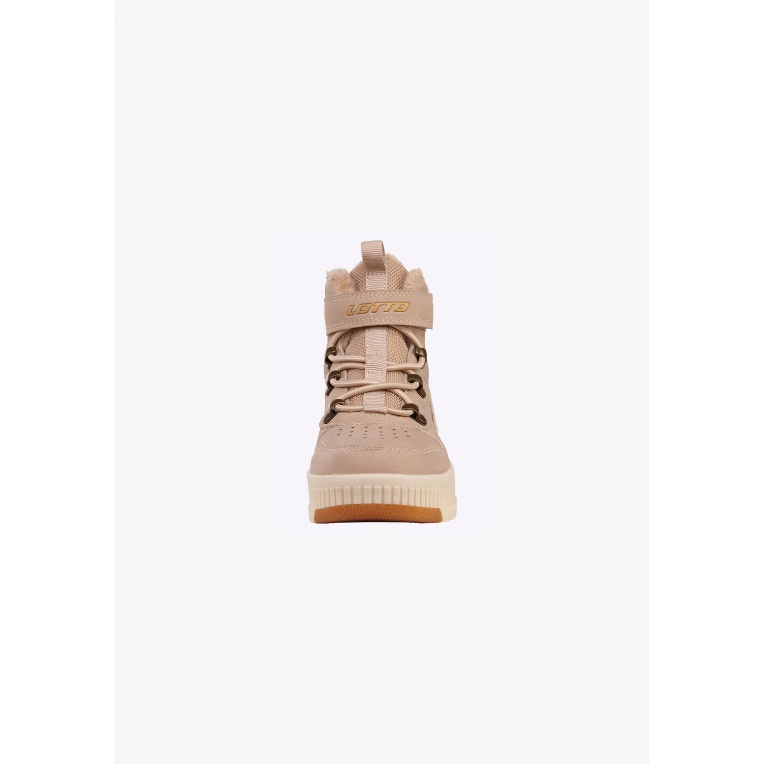 Детские зимние кроссовки-ботинки на липучке lotto, Beige/Off-White — фото 4
