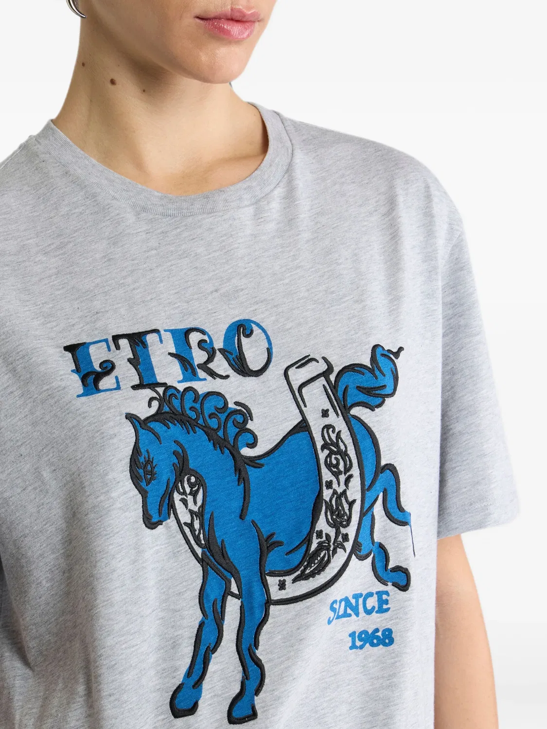 Футболка Pegaso, серая ETRO, серый — фото 4