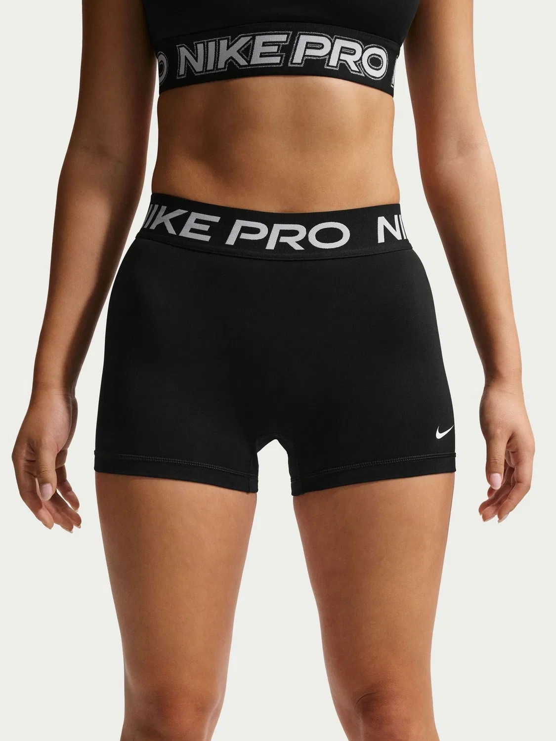 Шорты велосипедные Nike Pro Mid-Rise 3", Black/White