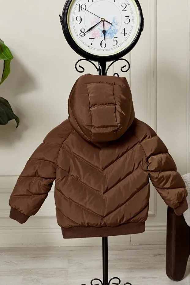 Детское зимнее пальто для мальчиков с капюшоном Benitto Kids, Brown — фото 2